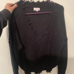 Pink lily black sweater